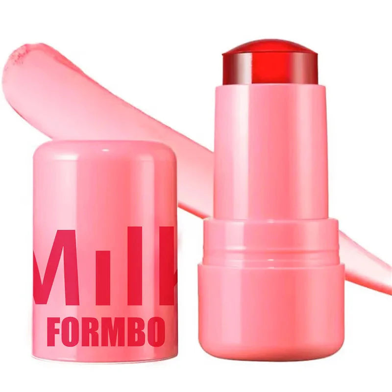 3-In-1 Milk Jelly Tint Facial Blusher Wand Moisturized Long Lasting Matte Rouge Cheek Contour Lipstick Sticker Beauty Makeup